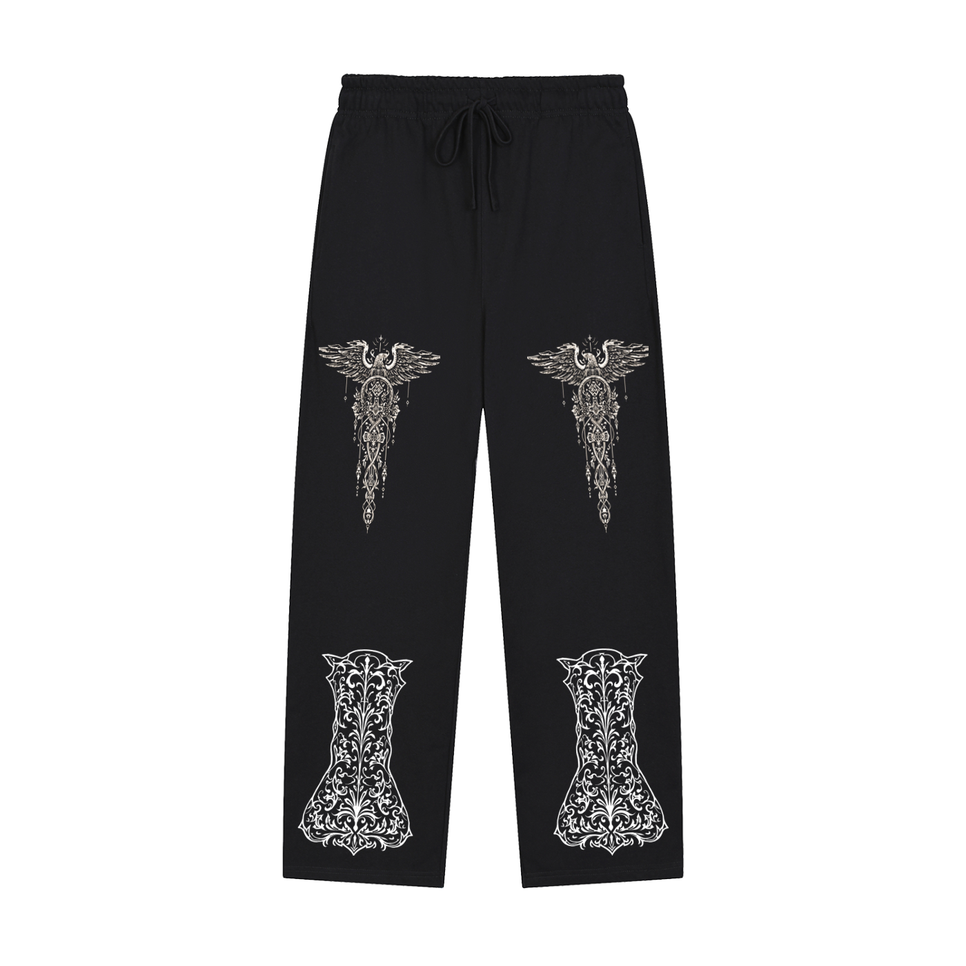 Solid Color Straight-Leg Sweatpants